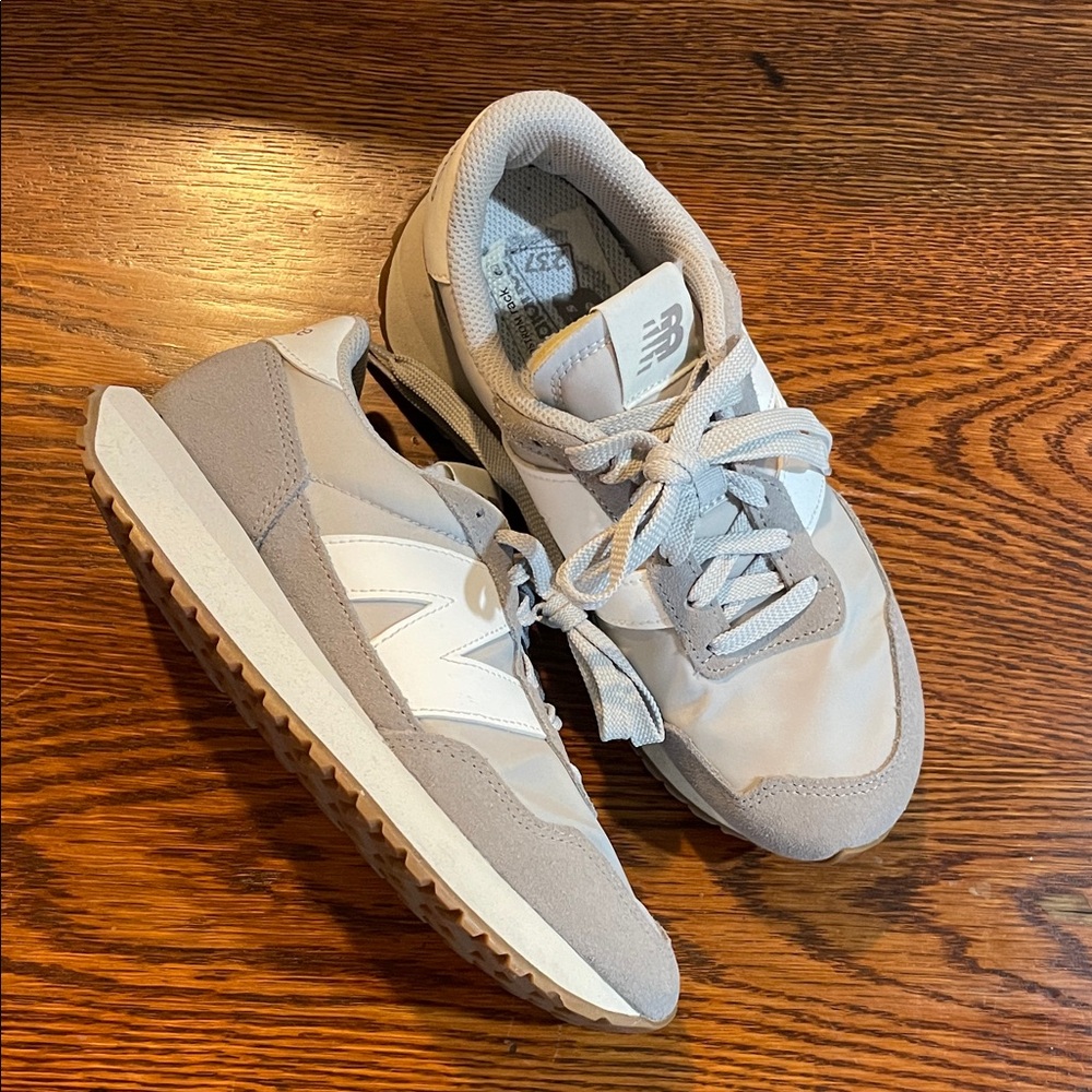 New Balance Light Gray and White Casual 237 Sneakers